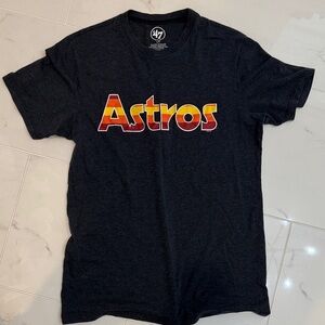 47 Brand Astros Navy T-Shirt with Gradient Logo super soft tee size small